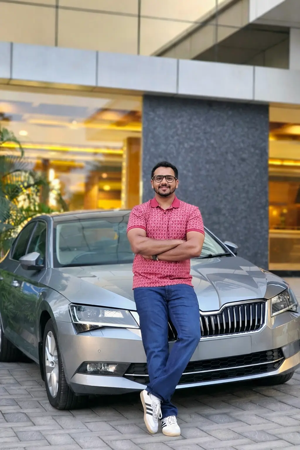 Sashwat with his car